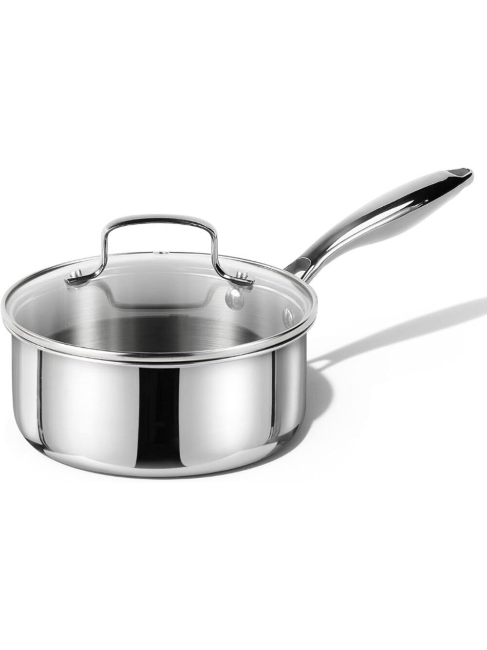 1.5Qt Stainless Steel Saucepan - Non-Toxic, 3-Ply Cookware, Oven Safe, Induction